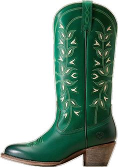 Classic Almond Toe Boots For Spring, Spring Snip Toe Boots With Reinforced Heel, Casual Snip Toe Heeled Boots, Green Snip Toe Boots For Spring, Classic Spring Heeled Boots, Green Almond Toe Boots For Spring, Spring Green Almond Toe Boots, Western Boot, All Colors