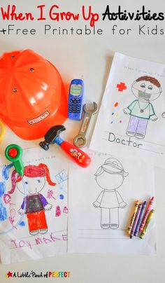 children's art and crafts with the title when i grow up activities