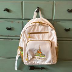 Literally Still Brand New, The Paper Is Still Holding One Of The Straps Together. This Is So Pretty And Lightweight And Cool! Only Sold In The Parks. White Disney Travel Backpack, White Disney Backpack For School, Disney White Backpack For School, Disney Green Travel Backpack, Disney Green Backpack, Cheap Disney Multicolor Backpack, Disney-themed Character Print Backpack, Walt Disney World 50th Anniversary, Disney World 50th Anniversary