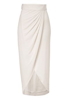 Ecru Abbey Wrap Skirt by RACHEL ZOE Long Wrap Skirt, Kebaya Dress, Afrikaanse Mode, Maxi Rok, Tulip Skirt, Draped Skirt, Long Skirts, Maxi Skirts