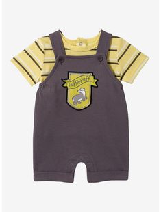 Harry Potter Hufflepuff Crest Infant Overall Set - BoxLunch Exclusive Hufflepuff Crest, Harry Potter Kids, My Little Pony Twilight, Harry Potter Hufflepuff, Toddler Accessories, Easy Dressing, Boys Christmas, Boy Clothes, Toddler Tees