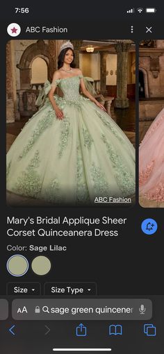 the dress is being displayed on the app for brides to wear in their wedding gowns