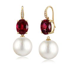 💎 Radiant 14K Solid Gold Natural Fire Red Oval Garnet Diamond Round Baroque Pearls Convertible Drop Earrings *Gemstone:    - Type: Natural Garnet    - Cut: Oval    - Color: Red    - Clarity: Eye-Clean    - Size: 8 x 10 mm    - Total Carat Weight (CTW): 7.40 *Diamonds:    - Color: G    - Clarity: VS    - Total Carat Weight (CTW): 0.05 *Pearls:   - Type: Cultured Round Baroque Pearls   - Size: 12-13 mm *Measurements:    - Length: 1 1/4 inch    - Width: 1/2 inch 🔮 About Garnet: Garnet is celebrat Red Pearl Earrings For Formal Occasions, Luxury Red Oval Earrings, Formal Red Pearl Earrings With Matching Set, Elegant Red Pearl Earrings For Formal Occasions, Red Oval Earrings For Formal Occasions, Formal Red Oval Earrings, Elegant Red Pearl Earrings For Anniversary, Elegant Red Earrings With Gemstone Accents, Red Fire