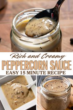 Rich and Creamy Peppercorn Sauce Recipe for Steaks and More Creamy Peppercorn Sauce, Peppercorn Sauce, Grilled Mushrooms, Fun Salads, Gourmet Cooking, Culinary Experience