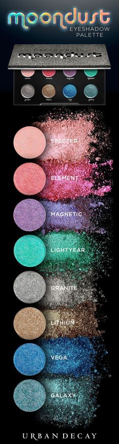 Urban Decay Moondust Eyeshadow, Sephora Eyeshadow Palette, Makeup Palette Collection, Moondust Eyeshadow, Makeup Products Sephora, Maquillage Yeux Cut Crease, Sephora Eyeshadow, Makeup Obsession, Makeup Goals