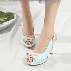 Gender: For Women Style: Fashion,KoreanOccasion: Casual,Party/Club,Office/CareerHeel Height: 9cmPlatform Height: 2cmSeason: Spring,Summer,Fall/Autumn,WinterPackage Contents: 1 x Shoes (Pair)Size Guide:28 = foot length 18.5-19cm (Foot width=6.5-7cm)29 = foot length 19-19.5cm (Foot width=7cm)30 = foot length 19.5-20cm (Foot width=7-7.5cm)31 = foot length 20-20.5cm (Foot width=7.5cm)32 = foot length 20.5-21cm (Foot width=7.5-8cm)33 = foot length 21-21.5cm (Foot width=8cm)34 = foot length 21.5-22cm Cute Summer Heels For Formal Occasions, High Heel Light Blue Sandals For Summer, Light Blue High Heel Sandals For Summer, Light Blue Round Toe Heels For Summer, Light Blue Sandals With Heel Strap And Round Toe, Cute Open Toe Party Heels, Cute High Heel Sandals For Summer, Cute Summer Open Toe Heels, White Slingback Sandals For Party With Round Toe