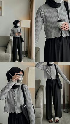 Kulot Outfit Hijab, Outfits Aesthetic Hijab, Casual Muslim Outfits, Aesthetic Outfits Hijab