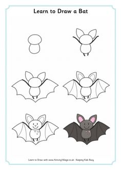 learn to draw a bat with this easy step by step drawing lesson for kids and adults