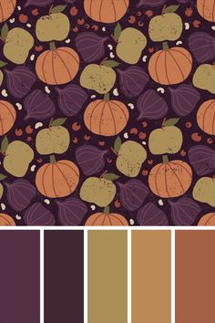 the color scheme for pumpkins and leaves