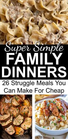 the cover of super simple family dinners 26 struggle meals you can make for cheap