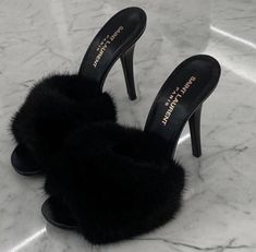 Fluffy Heels, 00s Mode, Dr Shoes, Ysl Heels, Shoe Inspo