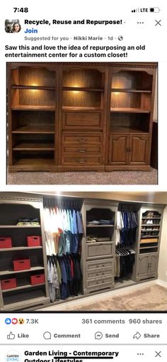 an image of a closet with lots of clothes on it and the caption below