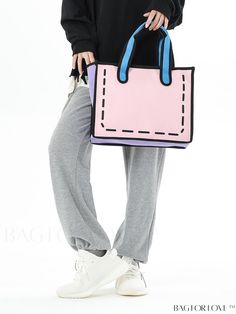 BagForLove - Double Handled Colorblock Preppy Top Handle Bag Product Description Color Pink Pattern Type Colorblock Bag Size Large Material Polyester Composition 100% Linen Size Chart INCH CM Bag Length Bag Width Bag Height Handle Height 14.6 inch 4.7 inch 11.4 inch 5.9 inch Bag Length Bag Width Bag Height Handle Height 37 cm 12 cm 29 cm 15 cm Details Pictures Similar Products h2 { text-align: center; } /* æ¢è¡ */ li{ white-space: normal; word-break: break-all; word-wrap: break-word; } .red-box { width: 100%; display: flex; flex-direction: row; flex-wrap: wrap; justify-content: center; } .red-box > div { width: 190px; height: 250px; margin: 10px; } .red-box > div > a > img { width: 190px; height: 250px; } .size-box { width: 100%; margin: auto; white-space: nowrap; } .table { border-colla Travel Color Block Shoulder Bag, Casual Color Block Bags For Everyday Use, Casual Pink Square Bag, Casual Color Block Shoulder Bag For Daily Use, Casual Black Color Block Bag, Casual Purple Satchel For Shopping, Daily Use Rectangular Shoulder Bag With Contrast Color, Multicolor Color Block Shopping Bag, Multicolor Color Block Bag For Shopping