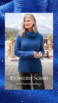 Soft and cozy with a hint of sparkle. The Linley Sequin Sweater is SO loved, we brought it back. Only at Soft Surroundings. Cowl Sweater, Sweater Season, Sequin Sweater, Women's Sweaters, Rich Color, Sequin, Sweaters For Women