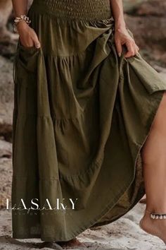 Lasaky - Elegant Holiday Maxi Dress with Multi-Tiered Layered Cake Skirt Luxury Tiered Skirt Maxi Dress For Vacation, Luxury Long Skirt Dresses For Vacation, Tier Layered Skirt, Half Dress, Layered Maxi Dress, Vacation Maxi Dress, Holiday Maxi Dress, Party Outfits For Women, Cake Skirt