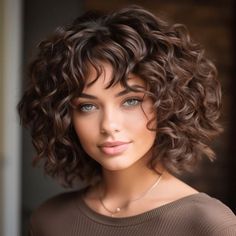 80 Cute Short Curly Haircuts & Hairstyles Trending Right Now Short Curly Hair Lots Of Layers, Short Layered Curly Hair Natural Curls Bob Hairstyles, Curly Hairstyles For Women In 40s, Curly Bob Hairstyles 2024, Short Curly Layered Haircuts, Permed Hairstyles Short, Curly Layered Bob With Bangs, Shorter Curly Haircuts, Curly Hair Medium Length Haircuts