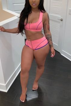 Sexy Vest Super Shorts Sports Set Two Piece Suits, Green Two Piece, Slim Fit Crop Top, Two Piece Short Set, Black Two Piece, Pink Sports, Vest Fashion, Sports Suit, Asymmetrical Design