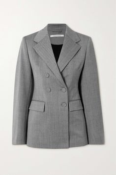 Shop ANOTHER TOMORROW + NET SUSTAIN double-breasted wool-blend twill blazer, Explore the latest ANOTHER TOMORROW women's collection today on NET A PORTER Blazer Aesthetic, Net Sustain, Fashion Moodboard, Expensive Taste, Fantasy Gowns, Black Tweed, Grey Blazer, Mood Board Fashion, Matching Pants