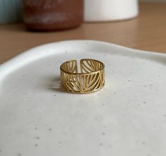 Beautiful Palm Tree Leaves Ring 18k Gold Plated Adjustable Leaves Outline, Leaves Ring, Leaf Outline, Palm Tree Leaves, Leaf Ring, Tree Leaves, Ring Boho, Boho Ring, Gold Plated Rings