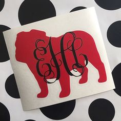 UGA Monogrammed Bulldog Decal University of by GRAPHICSBYKODI Uga Shirts, Georgia Bulldog Wreath, Georgia Bulldog Mascot, Yeti Stickers, Bulldog Mascot, Monogram Ideas, Rare Gifts