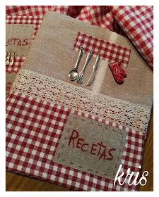 a red and white checkered table cloth with utensils on it that says recasts