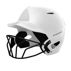 a white baseball helmet on a white background