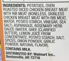 a close up of a label on a piece of paper with food items in it