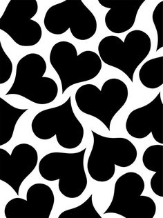 black and white hearts pattern on a white background