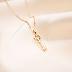 Lock your love with our new 14k Gold Key necklace. Its simple look will compliment any outfit and is perfect for layering with other necklaces. Choose from a completed necklace or just grab the charm to add to any existing chain. Material: 14k Solid Gold. Chain: 14k Cable Chain Gold Key Necklace, Gold Key, Simple Look, Key Necklace, Fast Fashion, Cable Chain, Necklace Pendant, Timeless Pieces, Gold Chain