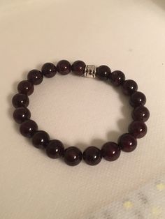 Excited to share this item from my #etsy shop: Natural Garnet Gemstone Bracelet Classic Stretch Bracelet With Polished Beads As Gift, Classic Stretch Bracelet With Polished Beads For Gift, Classic Natural Stone Bracelets As Gift, Classic Natural Stones Bracelet As Gift, Burgundy Round Beads Bracelet As Gift, Elegant Burgundy Bracelets As Gifts, Receive Love, Give And Receive, Psychic Protection