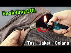 a person opening a bag with a lighter in it and the words reslieing dol