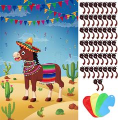 an image of a mexican horse with sombrero on it's head in the desert