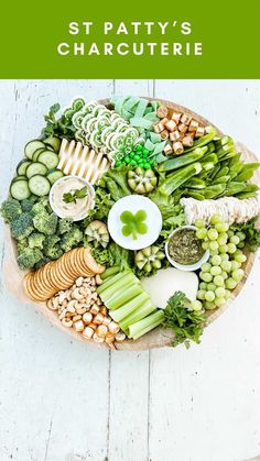 a platter filled with lots of different types of vegetables