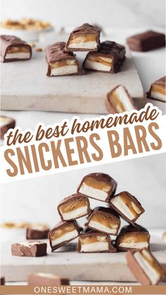 Looking for the best homemade Snickers bars recipe & easy copycat Snickers bar recipe?! This is it!  My Snickers candy bar recipe is even better than the original and is one of m y most popular homemade candy bar recipes! These candy bars make for an easy summer dessert & easy dessert bars for a crowd or birthday party. Try them out today! Dessert Bars For A Crowd, Bars For A Crowd, Candy Bar Recipes, Healthy Candy Recipes, Homemade Snickers Bars, Snickers Bars Recipe, Hershey Recipes, Homemade Twix Bars, Easy Dessert Bars