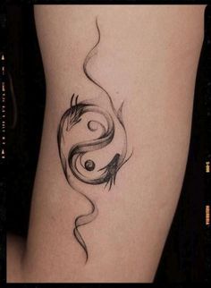 a woman's thigh with a tattoo design on it