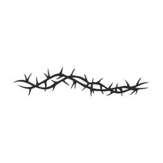 a black and white image of a crown of thorns