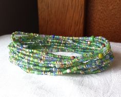 Hydrangea Long Seed Bead Strand Wear as Necklace by NonaDesigns Green And Lavender, Green Plum, Bonita Springs, Seed Bead Bracelet, Bracelet I, Bracelet Ideas, Seed Bead Bracelets, Bead Jewellery, Seed Bead Jewelry