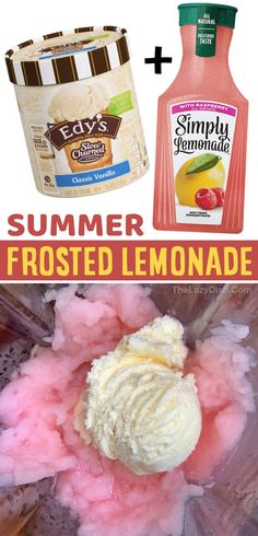 the ingredients to make this summer frosted lemonade are shown