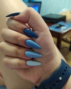 Character Nails, Blue Gel Nails, Baby Blue Nails, Nails Only, Dip Powder Nails, Dope Nails, Manicure E Pedicure