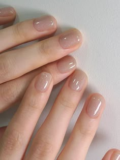 Korean Nail, Nude Nail Designs, Simple Gel Nails, Blush Nails