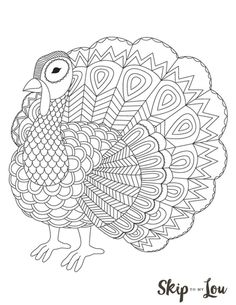 a black and white turkey coloring page