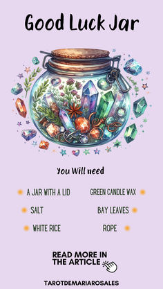 a poster with the words good luck jar on it