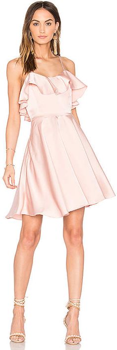 Endless Rose Ruffled Fit and Flare Dress College Graduation Dresses, Pink Fit And Flare Dress, Graduation Dress College, Criss Cross Dress, Embellished Skirt, Blush Pink Dresses, Graduation Dresses, Light Dress, College Graduation