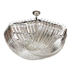 a large glass bowl hanging from the ceiling