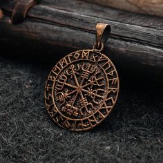 Pendants - Vegvisir Amulet, Bronze - Grimfrost.com Beard Rings, Modern Viking, Runic Compass, Norse Words, Runic Alphabet, Magick Symbols, Nick Nacks, Viking Pendant, Elder Futhark