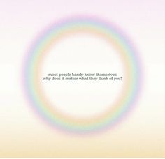 a rainbow colored circle with the words most people probably know themselves why they're aware about what that is your?