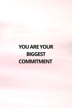 the words you are your biggest comment written in black on a pink and white background