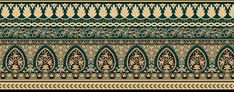 an ornate border in green and beige