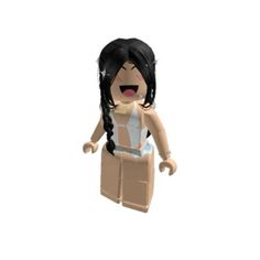 a lego figure with long hair and braids