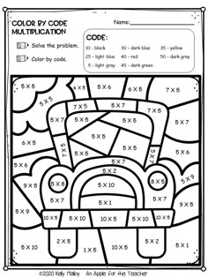 color by code math worksheet for kids to help students learn how to solve the problem